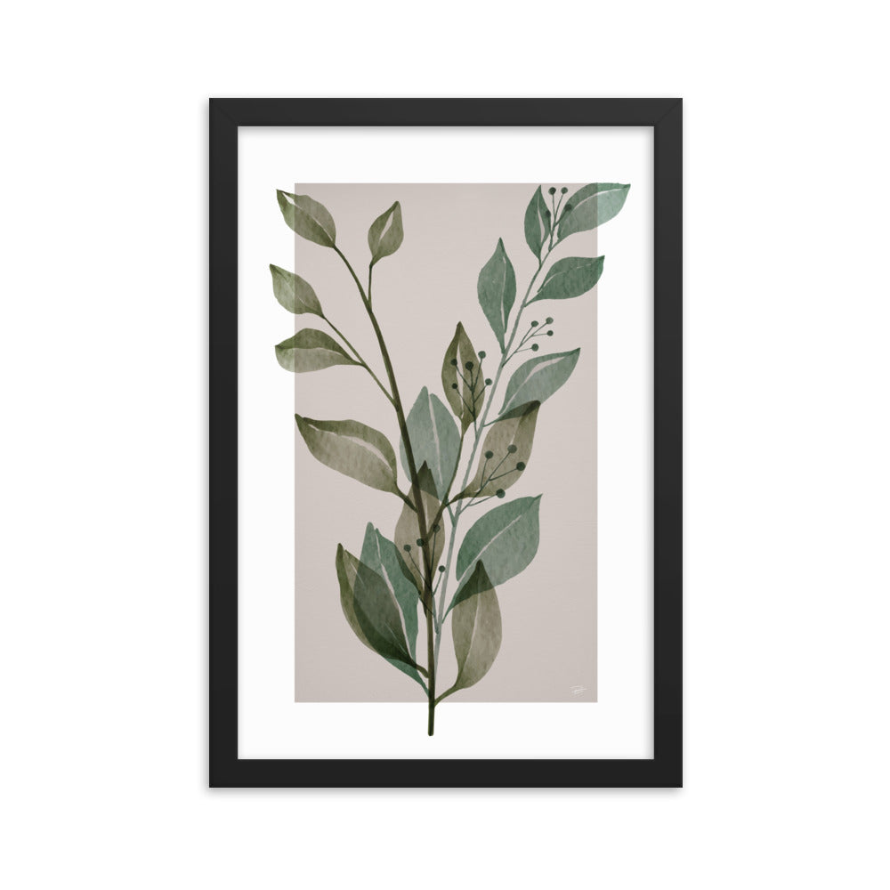 Botanical green Framed Poster