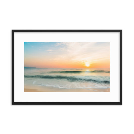 Ocean sunset Framed Poster