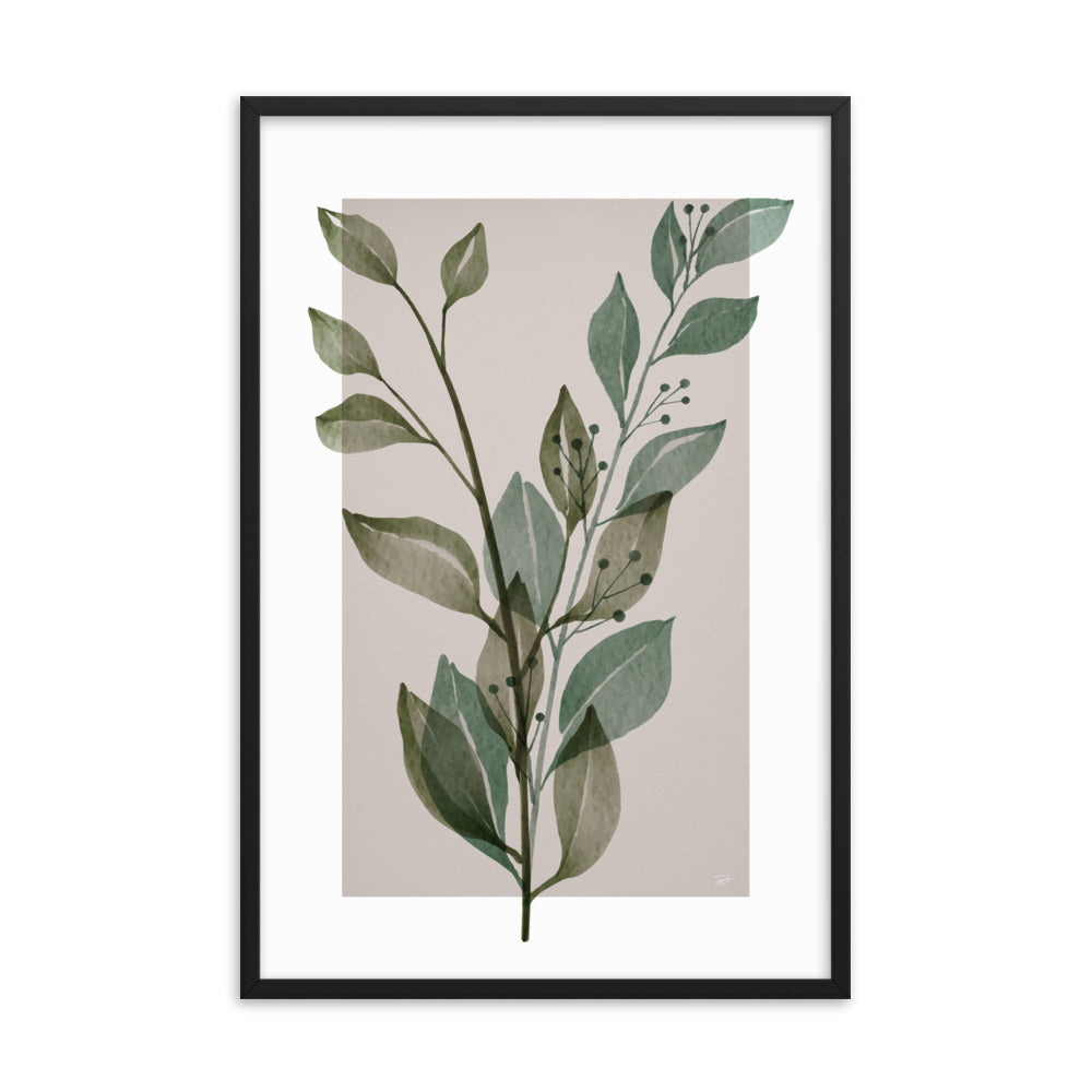 Botanical green Framed Poster