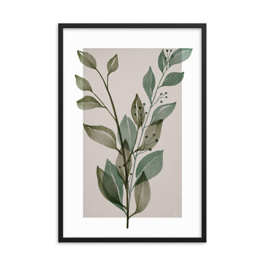 Botanical green Framed Poster